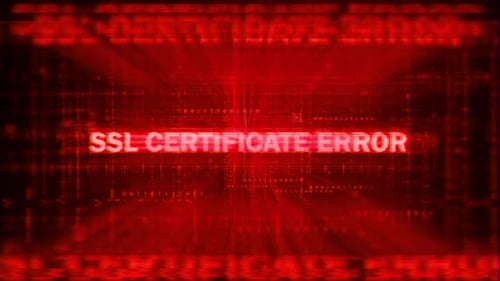 SSL Certificate Error Glitch Text Message