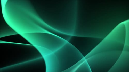 Glowing Teal Green Abstract Fluid Waves Background Animation
