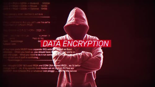 Data Encryption Trendy And Powerful Words On Digital Screen Message On Computer Screen