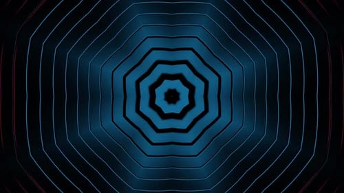 Hypnotic blue kaleidoscope effect with dynamic movement and rhythm