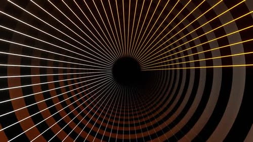 Orange And White Neon Line Tunnel Background Vj Loop In HD