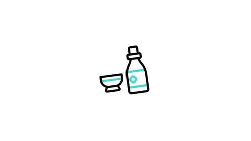Minimalist Bottle and Bowl Line Art Icon Animation