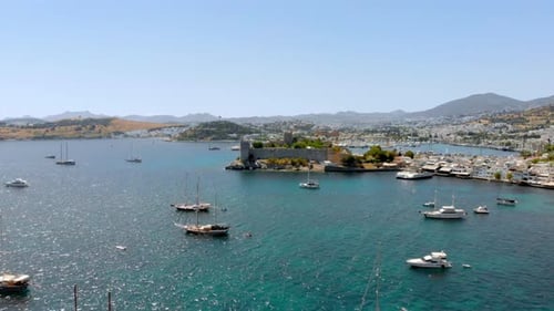 Luftaufnahmen vom Hafen von Bodrum