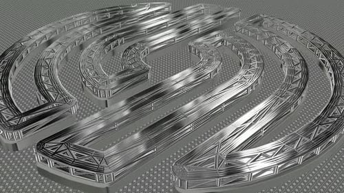 3D Metallic Truss Logo Reveal Build Animation