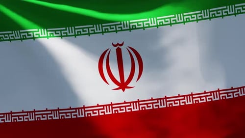 Seamless Loop of Iranian Flag Waving