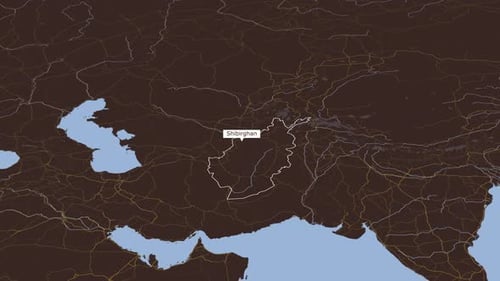 Rotierende Karte von Sheberghan, Afghanistan