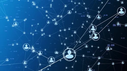 Futuristic Digital Network of User Connections and Data