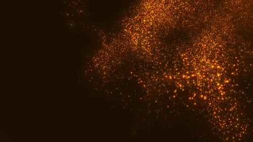 Seamless 4K 60FPS loop with floating golden particles forming a soft glittering flow