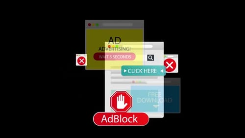 Pop Up Ads Animation Ad Blocker Concept Alpha Channel