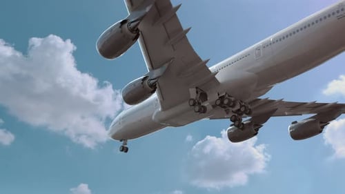 Airliner Flying and Landing Abu Dhabi UAE
