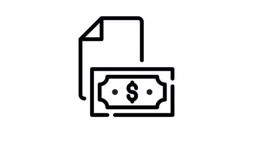 Animated Line Icon: Invoice and Dollar Bill Payment