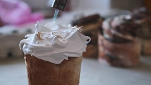 Easter Bread With White Icing