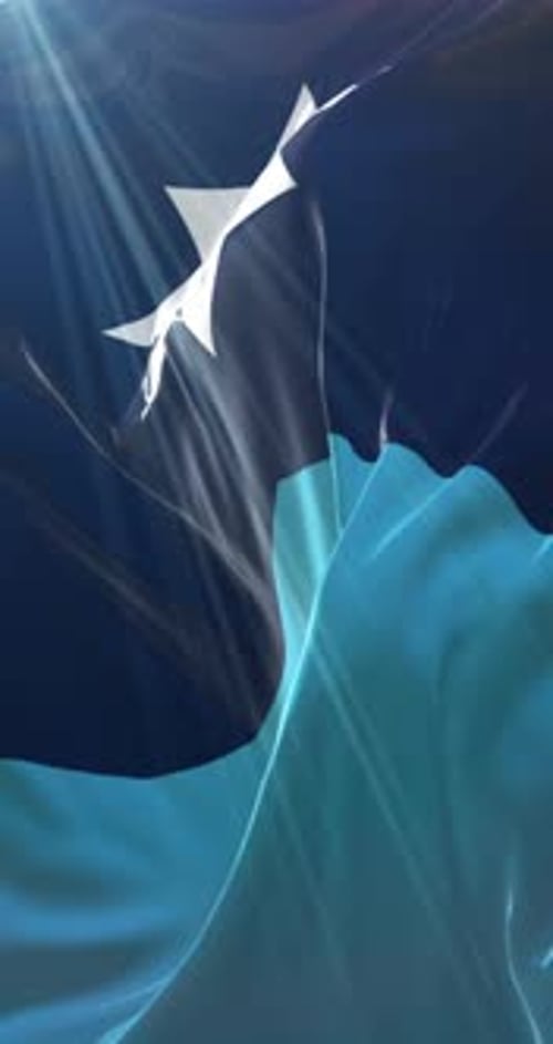 Abstract Flag with Star Waving in Wind Loop