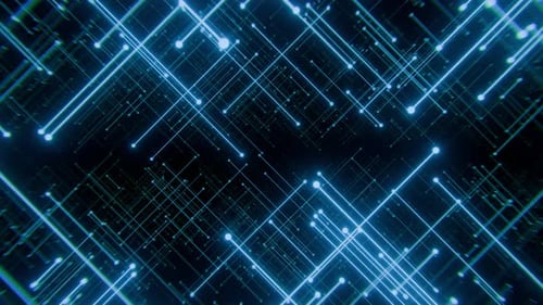 Abstract Futuristic Digital Grid Network Background Animation