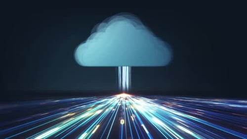 Digital Cloud Data Stream Concept.