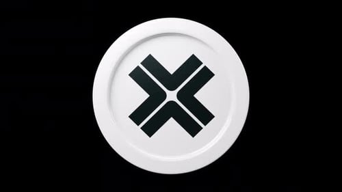 La moneda Axelar AXL 3D gira 360 grados en negro Big Cryptocurrency Token, un bucle sin fiSURAS