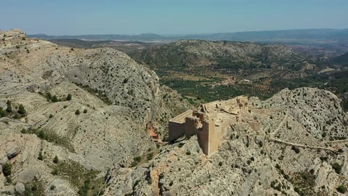 Vue aérienne du château templier de Castellote