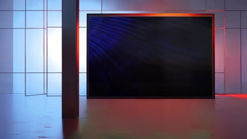 Sleek and Modern: Virtual News Studio Set for Chroma Footage