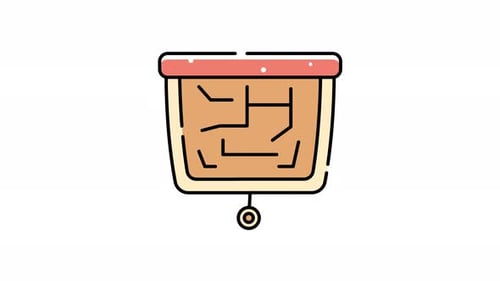 Animation der Pappkartondarstellung einer Landkarte in einem Rahmen.