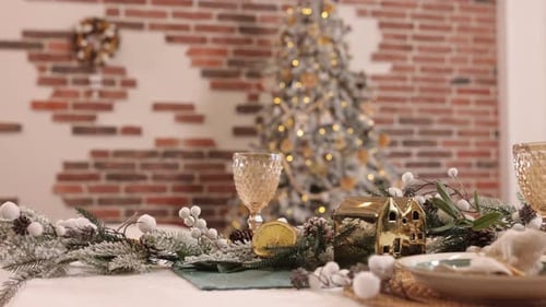 Christmas Decoration Holiday Setting Table Served