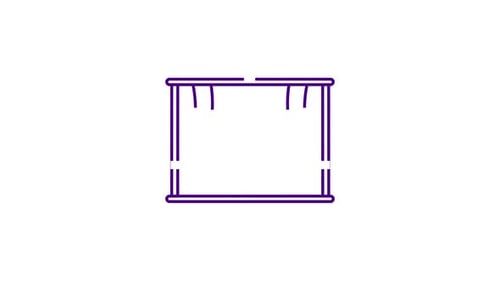 Flat Design Window Reveal Animation with Night Sky Elements