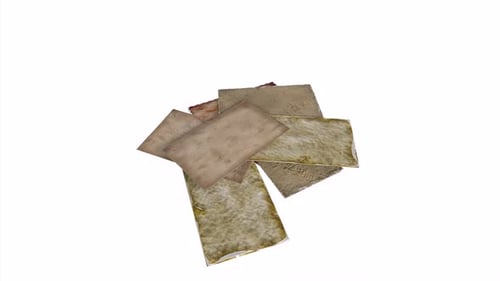 Old Papers 3d object rotating loop