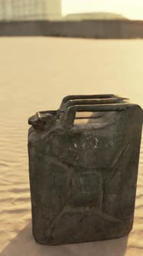 Old Rusted Fuel Can on the Beach