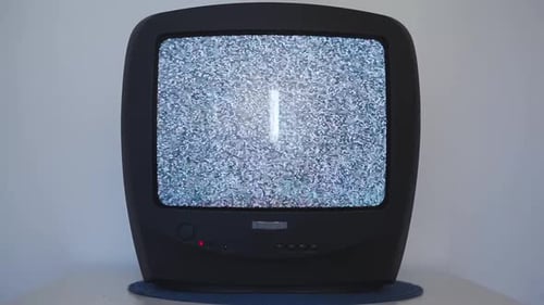 Television with Static, Vintage Retro Black Television