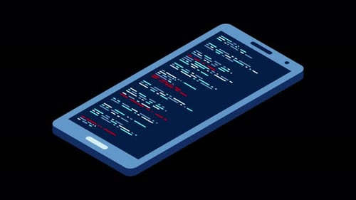 Isometric smartphone animation. Simple flat isometric phone. Smartphone device isometric technology