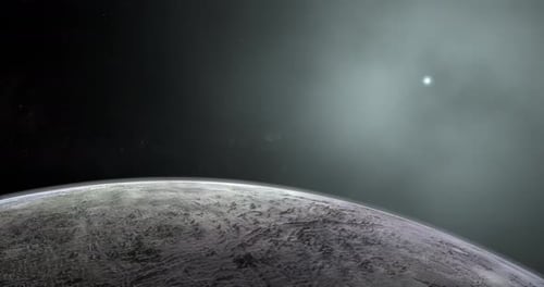 Cinematic Space Planet Pan Reveal with Star