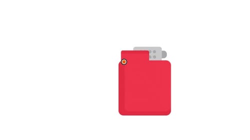 Animated Flat Design Lighter Icon Ignites