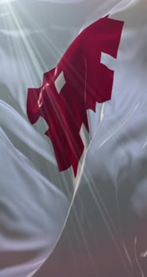 Red Cross Flag Waving Seamless Loop Animation