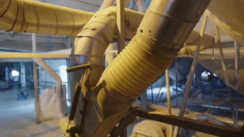 Closeup Shot of Industrial Pipes Producing Facade Materials