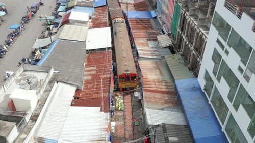 Train Market in Thailand