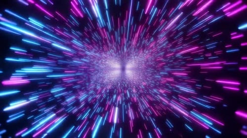 Abstrakter blauer und rosafarbener Warp-Speed-Hyperdrive-Bewegungshintergrund