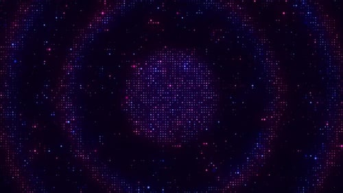 Hightech Big Data Processing Animation with Radial Waves Ai Artificial Intelligence Matrix