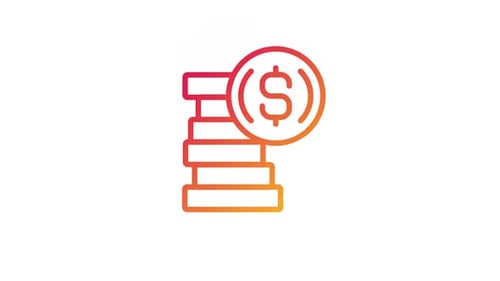 Icône de dégradé de pièces d'un dollar animée