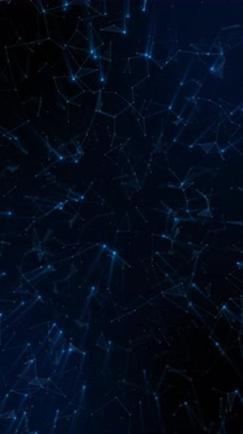 Futuristic Animated Dot Wave Growing Neural Network Expanding Scale and Complex Web Nodes Connection