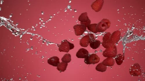 Raspberries and Water Coliding in . with Phantom Flex