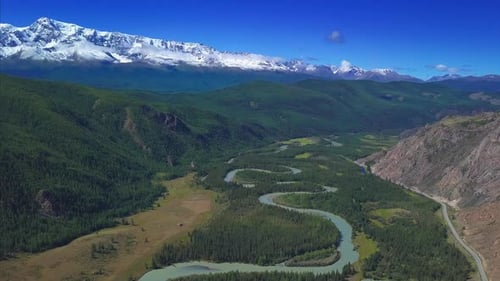 Aerial view of the river of Chuya