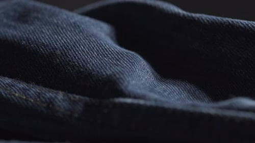 Dark Blue Denim Fabric Close Up