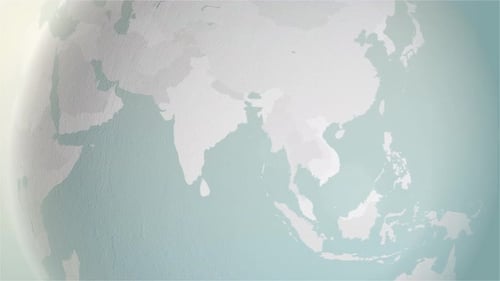 World Map Oman Zoom In Stylised Spherical White Shades 4 K 60 Fps