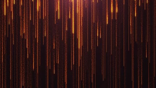 Abstract Golden Particles Digital Stream Loop Background