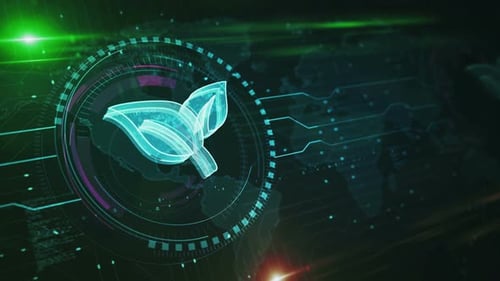 Ecology and eco friendly technology symbol loop digital concept