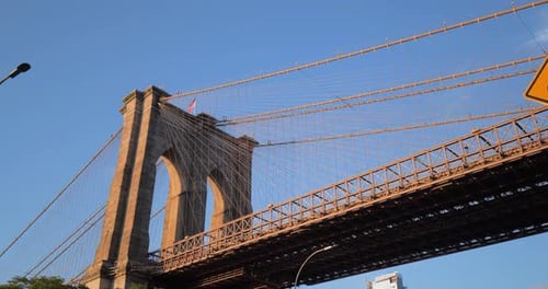 Beautiful Brooklyn Bridge, New York City NYC Skyline Aerial