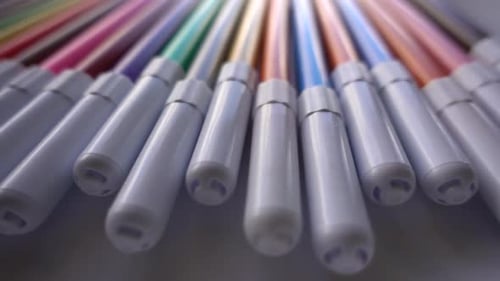 Rows of Colorful Glowing Light Sticks Abstract Design