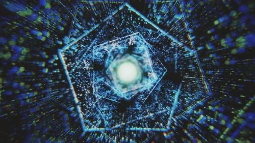 Flying Through Technology Tunnel Background