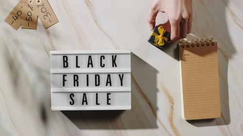 Black Friday Sale with Wrapped Gifts