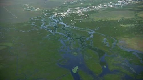 Nevada, Usa Circa-2019. Aerial View of Abstract Patterns in Wetland Area
