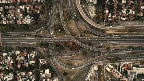 Highway from above Daylight Drone view